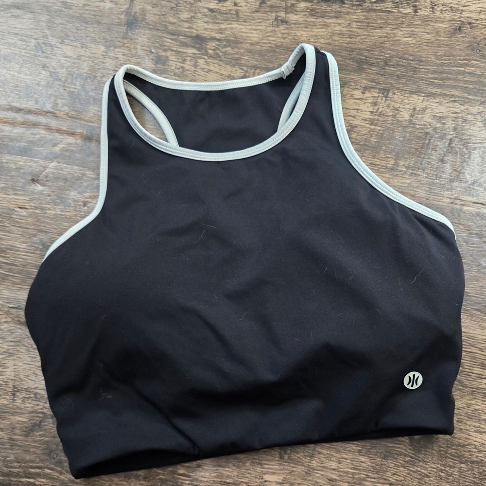 ASTORIA ACTIVEWEAR Sports Bra Womens Large Black Excellent High Neck‎ Racerback